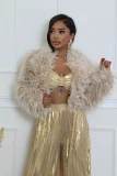 SC Solid Color Long Sleeve Plush Coat GXHF-M81016