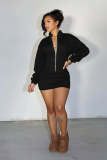 SC Solid Color Long Sleeve Tight Mini Dress GXHF-M81010