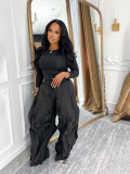 SC Solid Color Long Sleeve Tops Loose Pants 2 Piece Set SFY-814