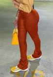 SC Solid Color Multi-pockets Micro Flare Pants OMY-11069