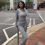 SC Letter Print Hooded Long Sleeve Pants Set GSLF-K25S83409