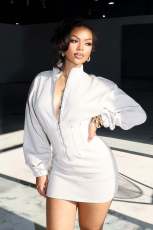 SC Solid Color Long Sleeve Tight Mini Dress GXHF-M81010