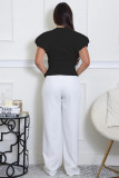 SC Solid Color Short Sleeve Irregular Tops XHXF-475