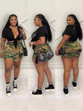 SC Camouflage Print Irregular Mini Culottes GXHF-X0326688
