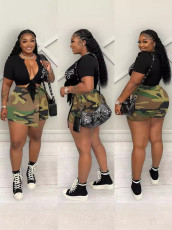 SC Camouflage Print Irregular Mini Culottes GXHF-X0326688