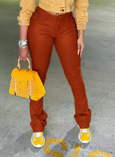 SC Solid Color Multi-pockets Micro Flare Pants OMY-11069