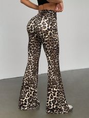SC Leopard Print Casual Flare Pants GYXN-73389