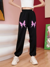SC Loose Butterfly Print Sweatpants GYXN-52559