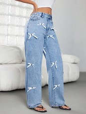 SC Bow Ribbon Wide Leg Jeans GYXN-16153