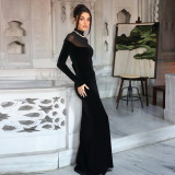 SC Long Sleeve Solid Color Maxi Dress XEF-K25D86424