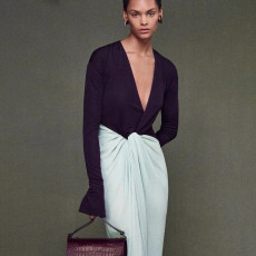 SC Deep V Neck Patchwork Spit Maxi Dress XEF-K25D87983