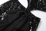 SC Backless Hollow Out Sequin Maxi Dress XEF-K25D84818