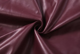 SC Solid Color Zipper Leather Coat XEF-K25C85370