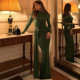 SC Solid Color Long Sleeve Ribbon Maxi Dress XEF-K25D86463