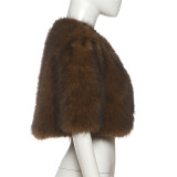 SC Solid Color Half Sleeve Plush Coat XEF-K25C84113