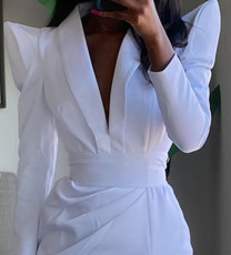 SC Long Sleeve Solid Color Split Maxi Dress GJMF-97789