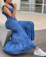 SC Ruffles Sleeveless Wide Leg Jumpsuit GJMF-97751
