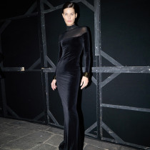 SC Long Sleeve Solid Color Maxi Dress XEF-K25D86424