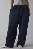 SC Solid Color Embroidery Loose Sport Pants QOUY-6067