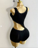SC Irregular Sleeveless Bandage Romper GFCF-1429