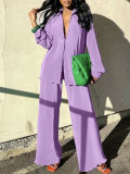 SC Casual Solid Color Loose Two Piece Pants Set ZDF-33118