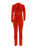 SC Solid Color Sport Hoodies Two Piece Pants Set ZDF-31362