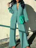 SC Casual Solid Color Loose Two Piece Pants Set ZDF-33118
