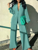 SC Casual Solid Color Loose Two Piece Pants Set ZDF-33118