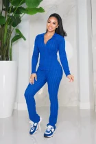 SC Print Long Sleeve Hooded Cardigan Two Piece Pants Set CM-9542