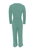 SC Solid Color Long Sleeve Tops Pants 2 Piece Set ZDF-31385