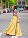 SC Solid Color High Split Long Skirt ZDF-33103