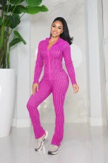 SC Print Long Sleeve Hooded Cardigan Two Piece Pants Set CM-9542