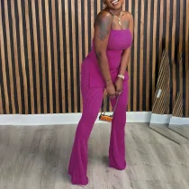 SC Solid Color Tube Tops Two Piece Pants Set ZDF-31359
