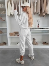 SC Sport Solid Color Sweatshirt Two Piece Pants Set ZDF-33158