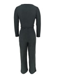 SC Solid Color Long Sleeve Tops Pants 2 Piece Set ZDF-31385