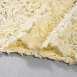 SC 3D Flowers Solid Color Mini Skirt GNZD-32810