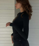 SC Long Sleeve Solid Color Bodysuit GAXB-P0384BS