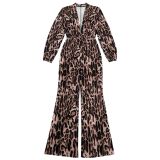 SC Leopard Print V Neck Jumpsuit BY-7586