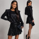 SC Long Sleeve Sequin Mini Dress CYA-902197