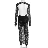 SC Lace Backless Bodysuit Two Piece Pants Set GDSF-D25ST490