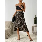 SC Tie Up Print Split Half Body Skirt GYXN-52379