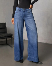 SC Casual Washed Loose Straight Jeans GYAN-89340