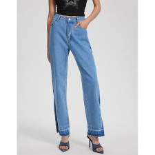 SC Retro High-Waisted Split Straight Jeans GYXN-15160