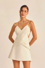 SC Solid Color Sling Backless Mini Dress GJMF-97809#