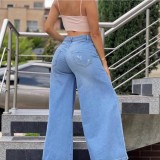 SC High Waist Washed Wide Leg Jeans XCFF-903