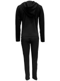 SC Solid Color Zipper Hoodies Two Piece Pants Set OMY-11061