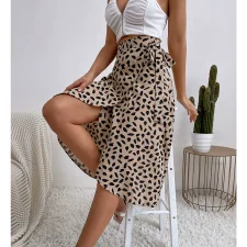 SC Tie Up Print Split Half Body Skirt GYXN-52379