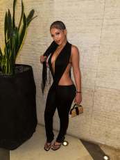 SC Wrap Chest Sexy Sleeveless Jumpsuit GYGE-26008