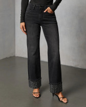 SC Hot Drill Washed Straight Jeans GYAN-89328