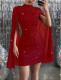 SC Round-Neck Pearl Cape Midi Dress GYSM-0023